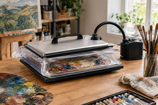 Manual Vacuum Palette Storage System for Oil Painters